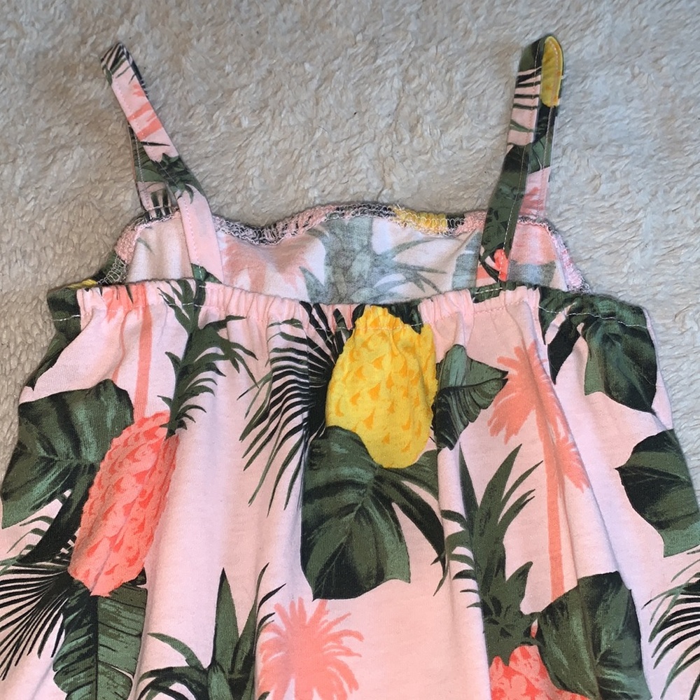 Children’s Place Pink Pineapple Romper Set M 7/8 EUC - Picture 7 of 11